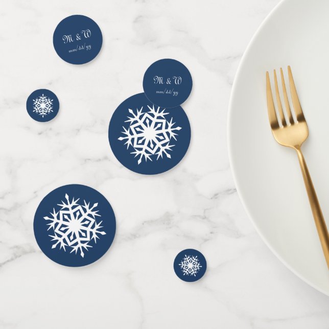 Winter Snowflakes in Navy Table Confetti (Group)