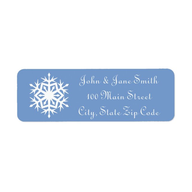 Winter Snowflakes in Periwinkle Address Label (Front)