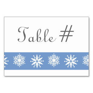 Winter Snowflakes in Periwinkle Table Card