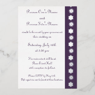 Winter Snowflakes in Purple Foil Invitation