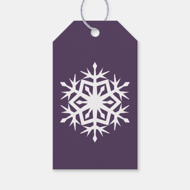 Winter Snowflakes in Purple Gift Tag (Front)