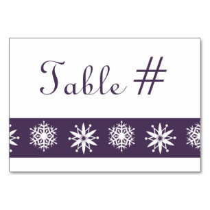 Winter Snowflakes in Purple Table Card