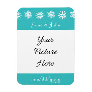 Winter Snowflakes in Turquoise Reminder Magnet