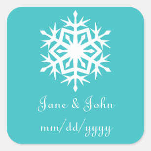 Winter Snowflakes in Turquoise Sticker