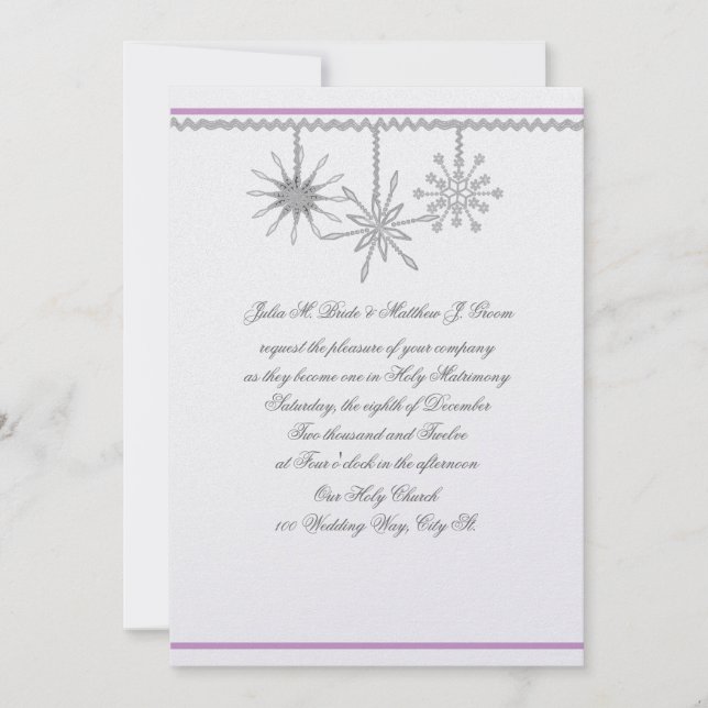 Winter Snowflakes Invitation (Front)