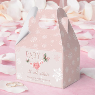 Winter Snowflakes It's Cold Outside Baby Shower Favour Box