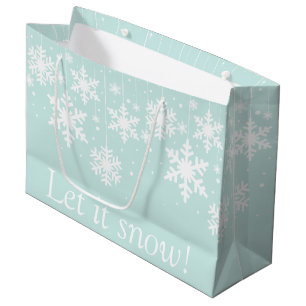 Winter Snowflakes Let it Snow Large Gift Bag