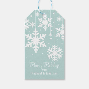 Winter Snowflakes on Pale Blue Gift Tags