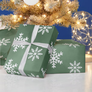 Winter Snowflakes Pattern Holiday Wrapping Paper 