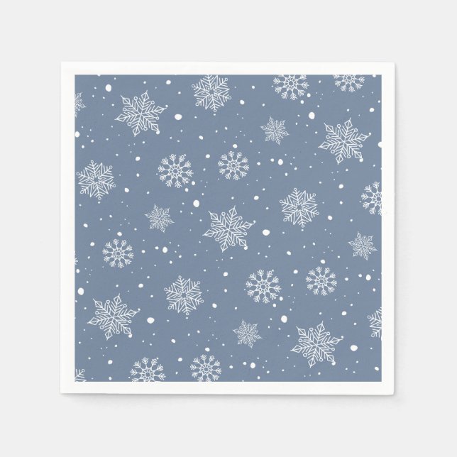 Winter Snowflakes Pattern Its Cold Outside  Napkin (Front)