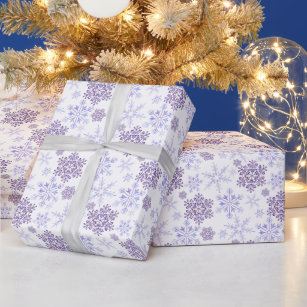 Winter Snowflakes Purple Pattern Wrapping Paper
