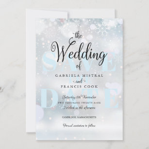 Winter Snowflakes Save The Date