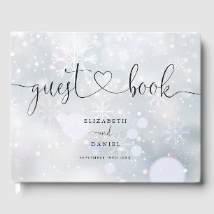 Winter Snowflakes Script Script Wedding Guest Book