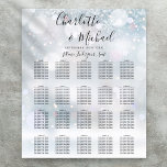Winter Snowflakes Script Wedding Seating Chart<br><div class="desc">Featuring signature style names,  this elegant winter snowflakes seating chart can be personalised with your information in chic lettering. Designed by Thisisnotme©</div>