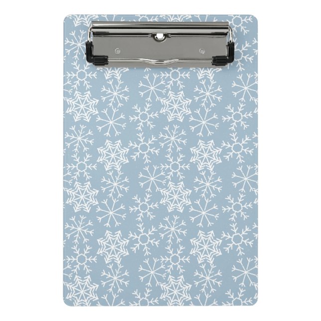 Winter SNOWFLAKES seamless pattern + your ideas Mini Clipboard (Front)