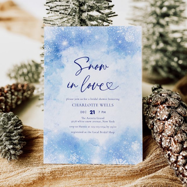 Winter Snowflakes Snow In Love Bridal Shower Invitation (Creator Uploaded)