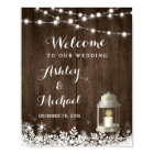 Winter Snowflakes String Lights Wedding Sign