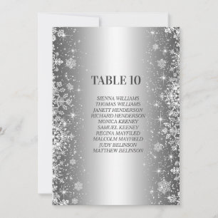 Winter snowflakes Table Number Seating Chart
