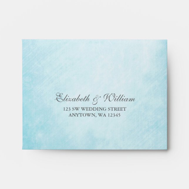 Winter Snowflakes Teal RSVP Return Address A2 Envelope (Front)
