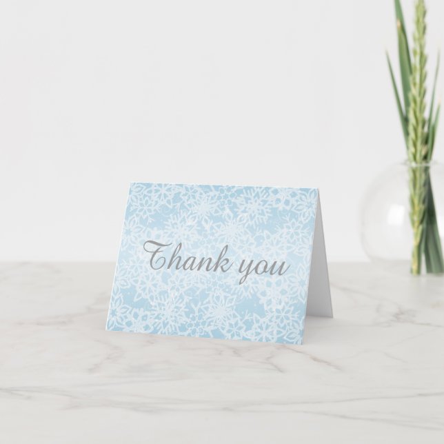 Winter Snowflakes Thank You Note Card (Front)