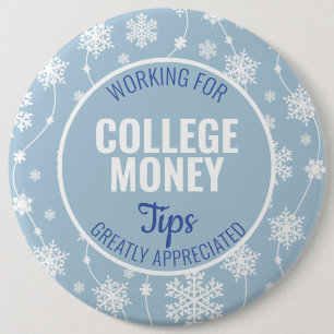 Winter Snowflakes Tips Appreciated   College Money 6 Cm Round Badge