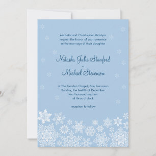Winter Snowflakes Wedding Invitation 5 x 7 Card