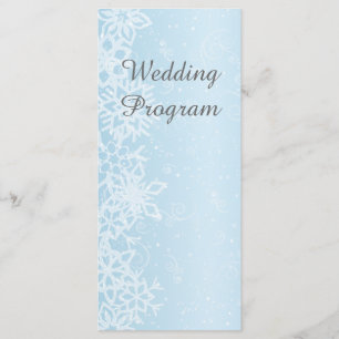 Winter Snowflakes Wedding Program Card