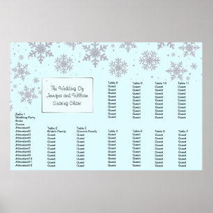 Winter Snowflakes Wedding Seating Chart