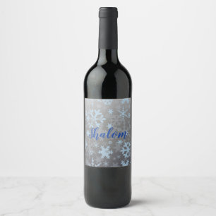 Winter Snowflakes Wine Label