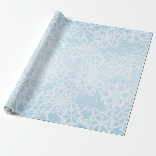 Winter Snowflakes Wrapping Paper (Unrolled)