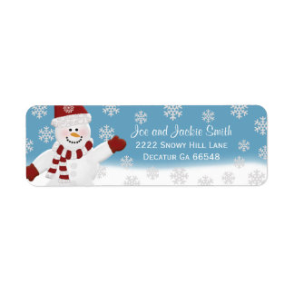 Winter Snowman Address Labels