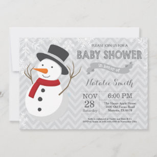 Winter Snowman Baby Shower Invitation
