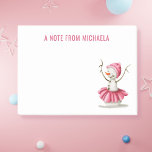 Winter Snowman Ballet Dancer Post-it Notes<br><div class="desc">Adorable winter ballerina personalised post it notes with a sweet snowman with a pink tutu illustration. Illustrated and designed by Patricia Alvarez.</div>