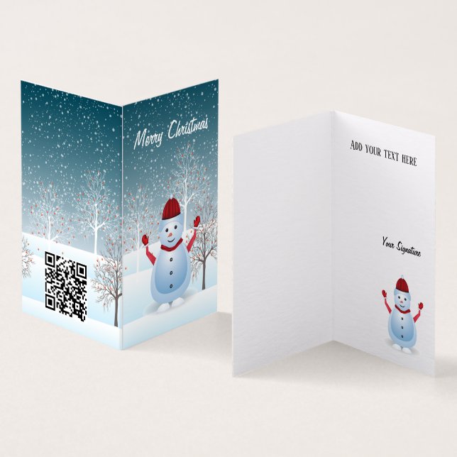 Winter Snowman Christmas Greeting Card  (Inside and Outside)
