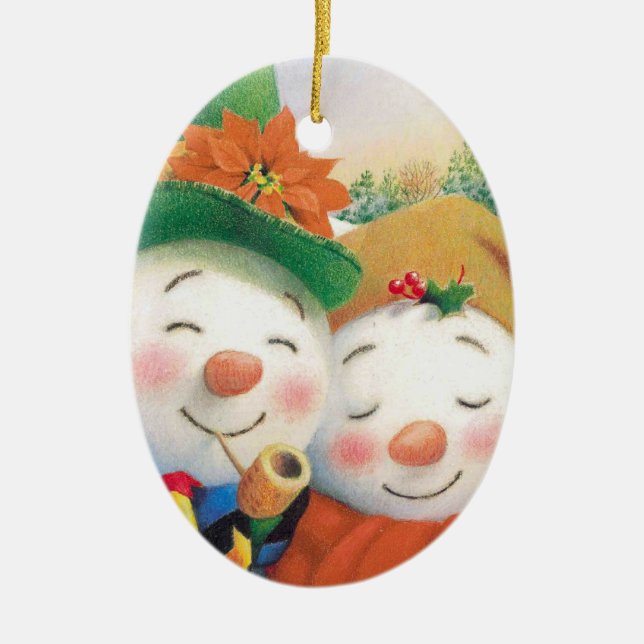 winter snowman christmas ornament (Front)