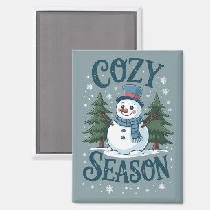 Winter Snowman Cosy Season Tree Christmas Holiday Magnet