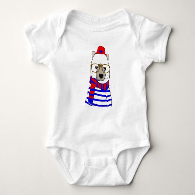 Winter Snowman design for baby bodysuit (Front)