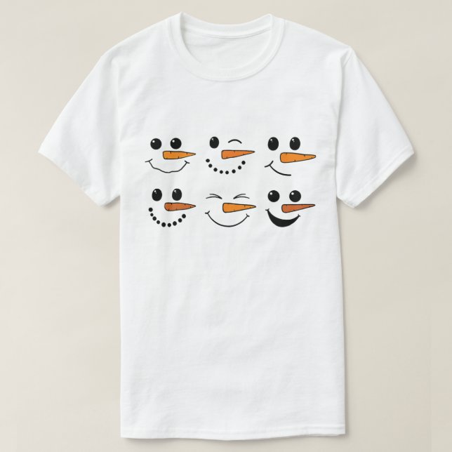 Winter Snowman Face Christmas Snowman Costume T-Sh T-Shirt (Design Front)