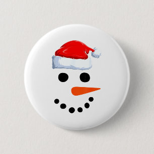 Winter Snowman Face Costume Christmas Snowman  6 Cm Round Badge