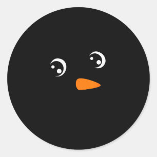 Winter Snowman Face Eyelashes Christmas Xmas For G Classic Round Sticker