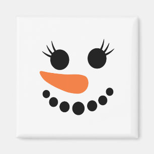 Winter Snowman Face Eyelashes Christmas Xmas For G Magnet