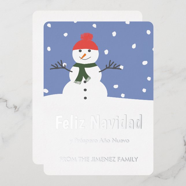 Winter Snowman Feliz Navidad  y Prospero Año Nuevo (Front/Back)