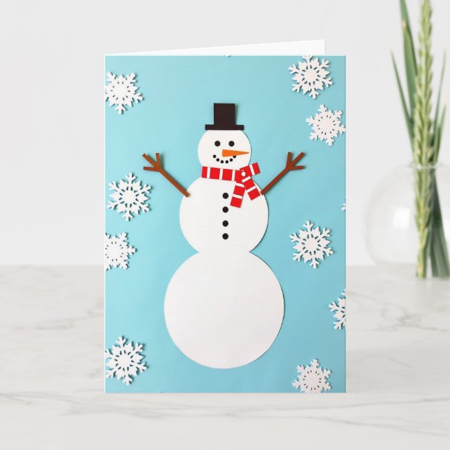 Winter Snowman Greeting Card (Front)
