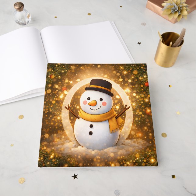 Winter snowman guest book (Front Open)