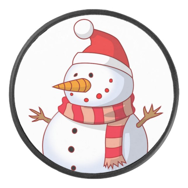 WINTER SNOWMAN HOCKEY PUCK (Front)