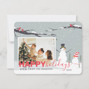 Winter Snowman holiday greeting card