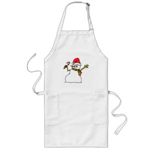 Winter Snowman Long Apron