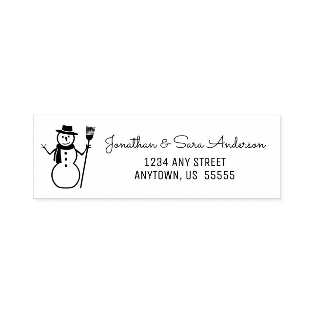 Winter Snowman Return Address Self-inking Stamp (Design)