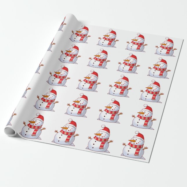 WINTER SNOWMAN WRAPPING PAPER (Unrolled)