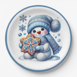 Winter Snowmen  Paper Plate